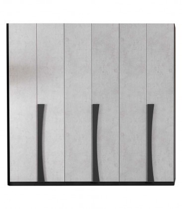 Armadio Lucrezia in legno 6 ante battenti Grigio