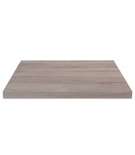Tavolo da Ristorante Base Quadrata in Ferro Piano Rovere Nodato