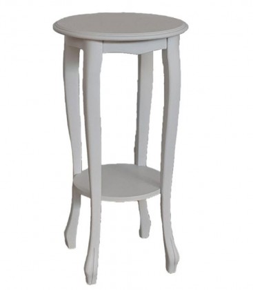Porta Vaso Bianco in legno circolare 2 piani