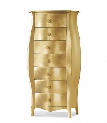 Settimino Cassettiera Bombata 7 Cassetti Oro