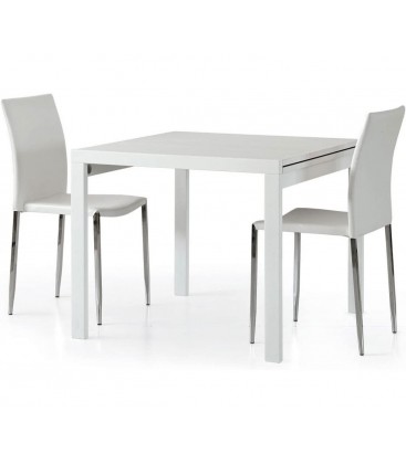 Tavolo da Pranzo Quadrato Bianco Allungabile