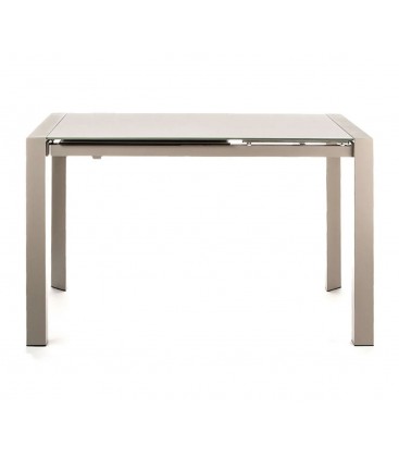 Tavolo Rettangolare con Piano in Vetro Allungabile Grigio