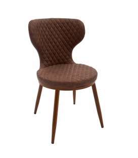 Sedia ecopelle beige trapuntata