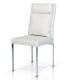 Sedia-moderna- Ecopelle-bianco-struttura-metallo-cromo