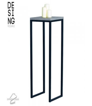 Coloninna / Alzatina in ferro con ripiano in legno