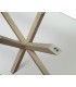 Tavolo fisso base in legno piano in vetro