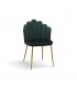 Sedia in Velluto Verde con Struttura in Metallo