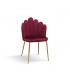 Sedia in Velluto Bordeaux con Struttura in Metallo