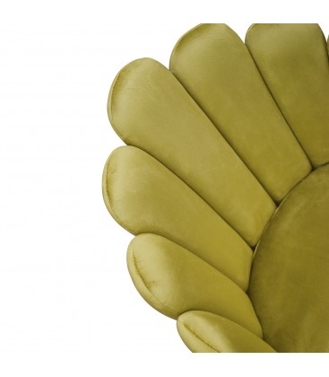 Sedia in Velluto Giallo con Struttura in Metallo