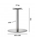 Dimensioni Base Tavolo con Colonna Sottile e Basamento Ovale Piatto - Inox satinato
