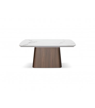 Tavolo Allungabile in Ceramica Bianco statuario - Effetto Marmo