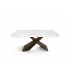 Tavolo Allungabile con Base in Metallo Bronzo e Piano in Ceramica