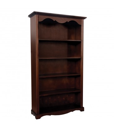 Libreria classica in legno 4 ripiani zoccolo aperto
