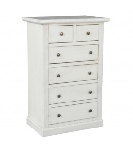 Cassettiera in legno Shabby chic Bianco Anticato 4+2 cassetti