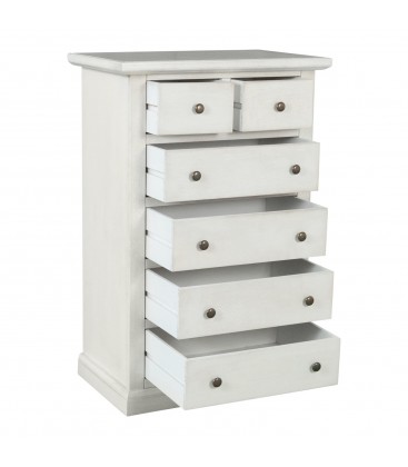 Cassettiera in legno Shabby chic Bianco Anticato 4+2 cassetti
