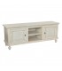Porta TV Basso Shabby Chic 2 Ante con Vano Giorno Bianco Anticato