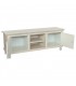 Porta TV Basso Shabby Chic 2 Ante con Vano Giorno Bianco Anticato