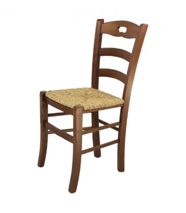 Sedia in legno modello Rochelle seduta paglia noce