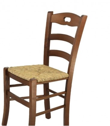 Sedia in legno modello Rochelle seduta paglia noce