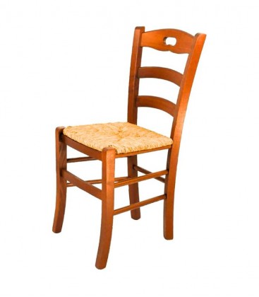 Sedia in legno modello Rochelle seduta paglia ciliegio