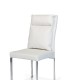 Sedia-moderna- Ecopelle-bianco-struttura-metallo-cromo