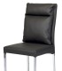 Sedia-moderna- Ecopelle-grigia-struttura-metallo-cromo