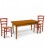 Set Tavolo 140 x 80 allungabile + 4 Sedie Venezia Colore Ciliegio seduta paglia