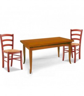 Set Tavolo da cucina 160 x 85 allungabile + 6 Sedie Legno massello