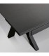 Tavolo Rettangolare Allungabile Piano in Vetro Ceramica e Gambe Incrociate