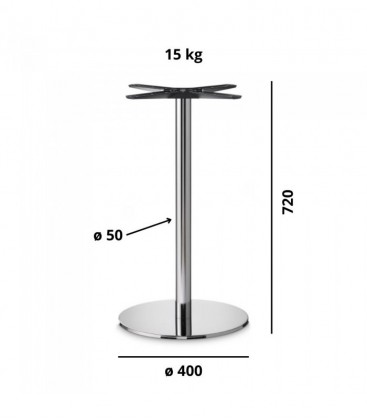 Base Tavolo con Colonna Sottile e Basamento Tondo Piatto - Ottone Antico