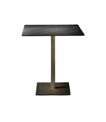 Base in Acciaio Colonna Slim con Basamento Piatto – Ottone Antico