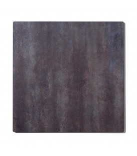 Tavolo da Ristorante Base Quadrata in Ferro Piano Rovere Nodato