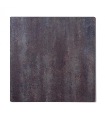 Tavolo da Ristorante Base Quadrata in Ferro Piano Rovere Nodato