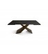 Tavolo Allungabile con Base in Metallo Bronzo e Piano in Ceramica
