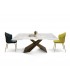Tavolo Allungabile con Base in Metallo Bronzo e Piano in Ceramica
