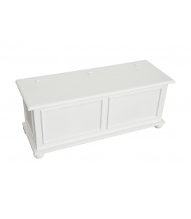 Cassapanca 120 cm in legno con piedi a cipolla Bianco Opaco