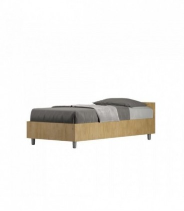 Letto singolo con rete 80x200 quercia Nuamo