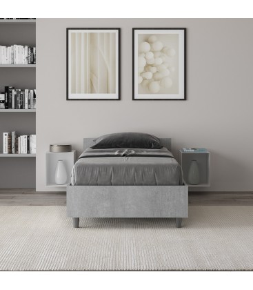 Letto singolo 80x190 Nuamo Senza Rete - Cemento
