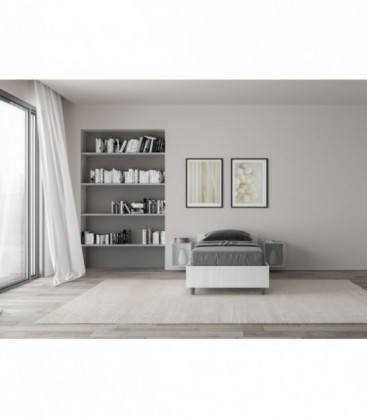 Letto singolo con rete 80x200 bianco frassino Nuamo