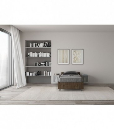 Letto singolo Nuamo con rete 80x200 - Noce