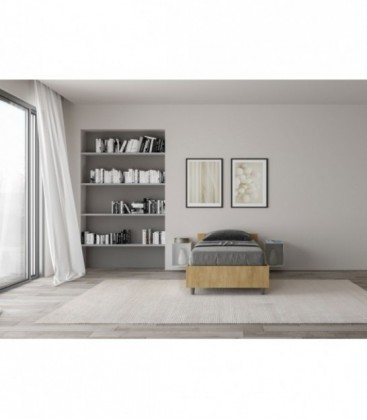 Letto singolo con rete 80x200 quercia Nuamo