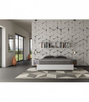 Letto matrimoniale Nuamo con rete 160x190 - Bianco Frassino