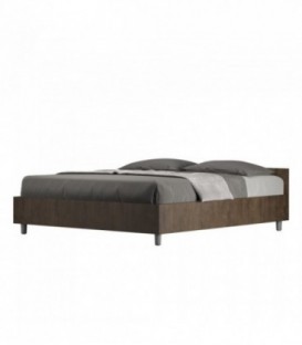 Letto matrimoniale Nuamo con rete 160x190 - Noce