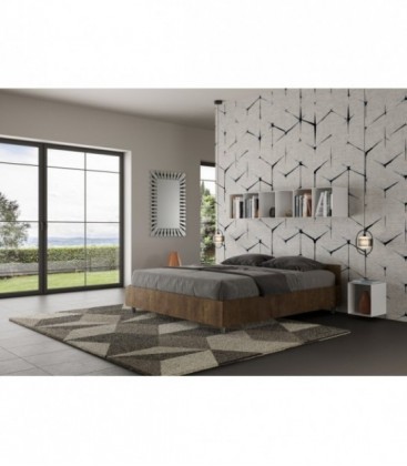 Letto matrimoniale Nuamo con rete 160x190 - Noce
