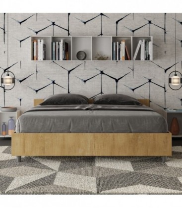 Letto matrimoniale Nuamo con rete 160x190 - Quercia
