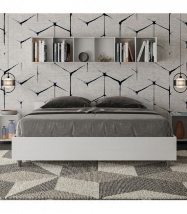 Letto matrimoniale Nuamo contenitore 160x190 - Bianco Frassino