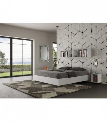 Letto matrimoniale Nuamo contenitore 160x190 - Bianco Frassino