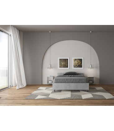 Letto una piazza e mezza Nuamo con rete 120x190 - Cemento