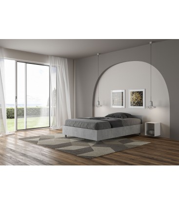 Letto una piazza e mezza Nuamo con rete 120x190 - Cemento