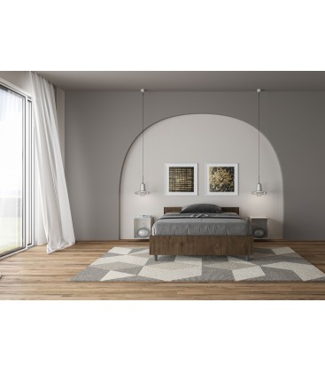 Letto una piazza e mezza Nuamo con rete 120x190 - Noce